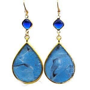 Blue Squared Earrings